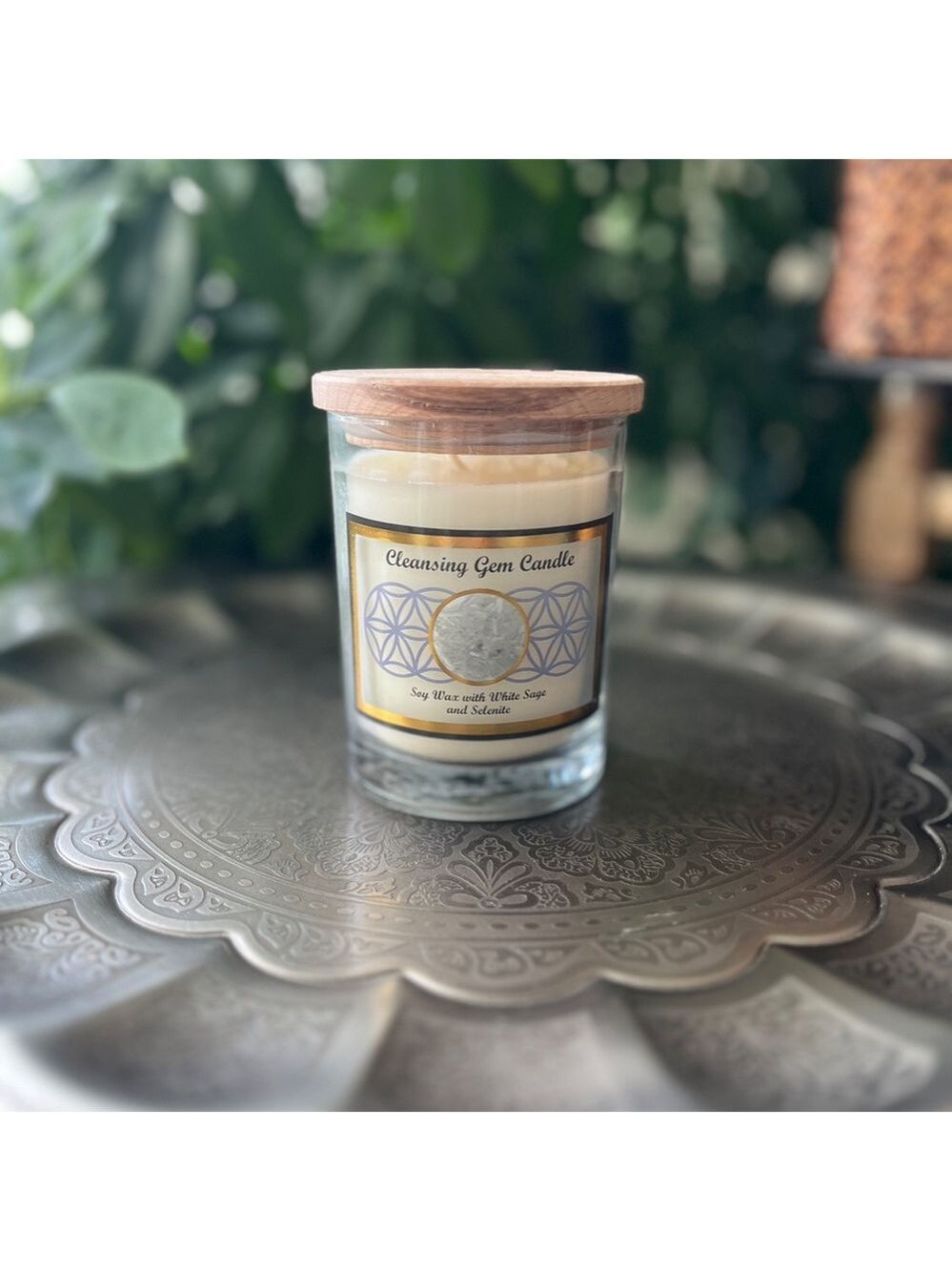 Soy Candle with White Sage and Selenite